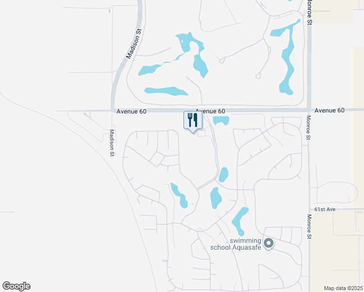map of restaurants, bars, coffee shops, grocery stores, and more near 60280 Desert Rose Drive in La Quinta