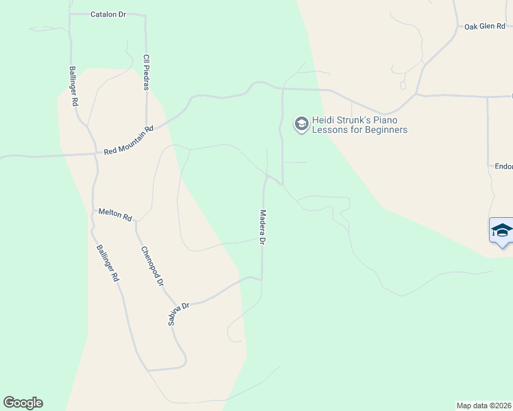 map of restaurants, bars, coffee shops, grocery stores, and more near Madera Drive in Hemet