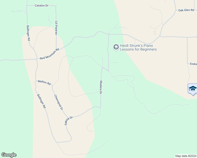 map of restaurants, bars, coffee shops, grocery stores, and more near Madera Street in Hemet