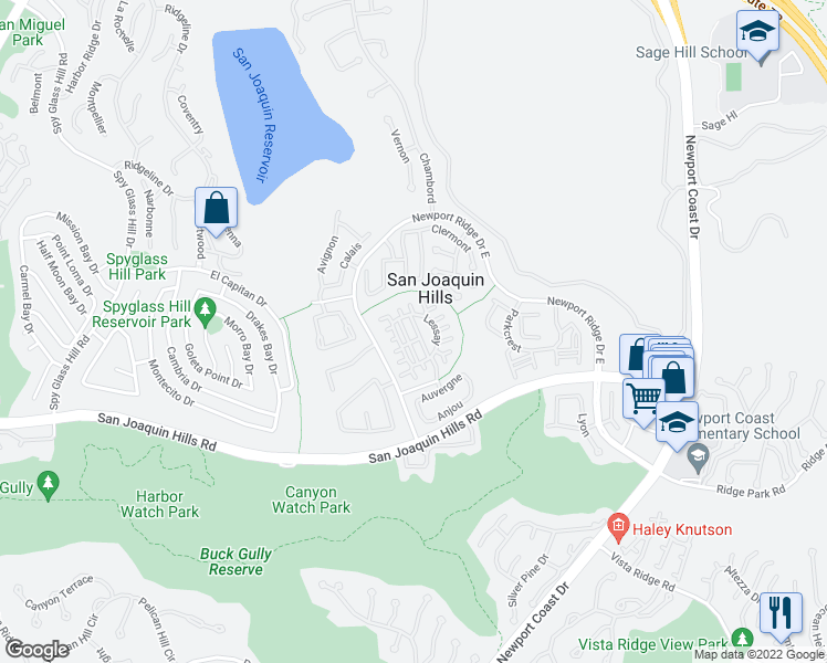 map of restaurants, bars, coffee shops, grocery stores, and more near 17 Fecamp in Newport Beach