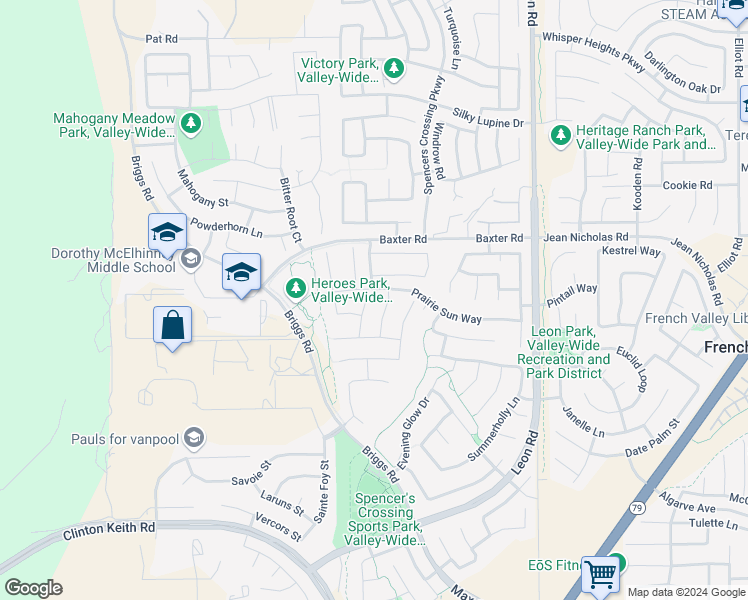 map of restaurants, bars, coffee shops, grocery stores, and more near 35142 Heritage Pointe Drive in Murrieta