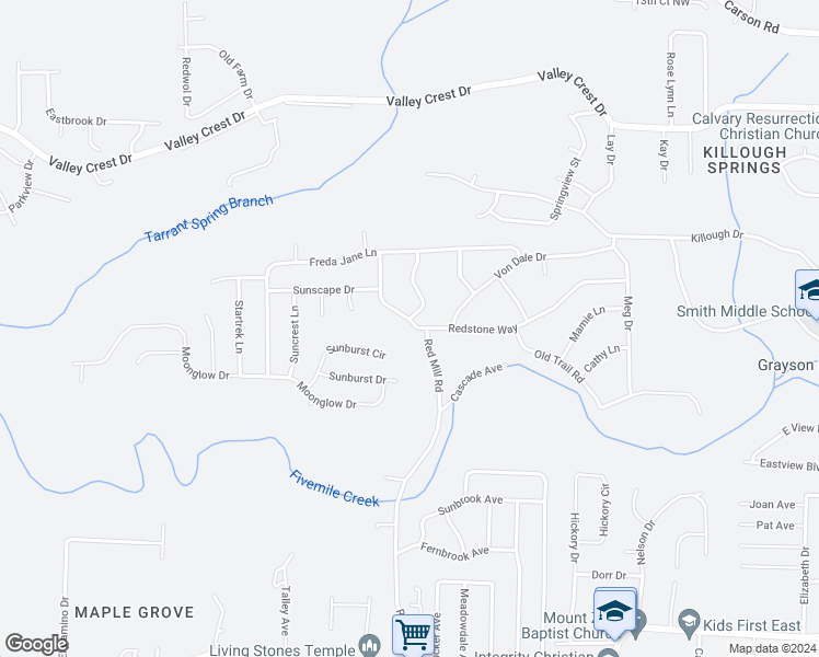 map of restaurants, bars, coffee shops, grocery stores, and more near 112 Redstone Way in Birmingham