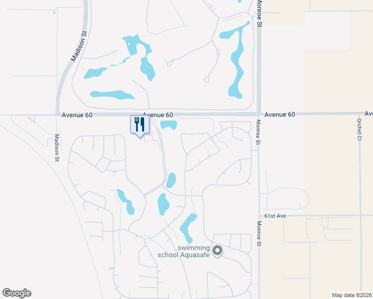 map of restaurants, bars, coffee shops, grocery stores, and more near 81638 Prism Drive in La Quinta