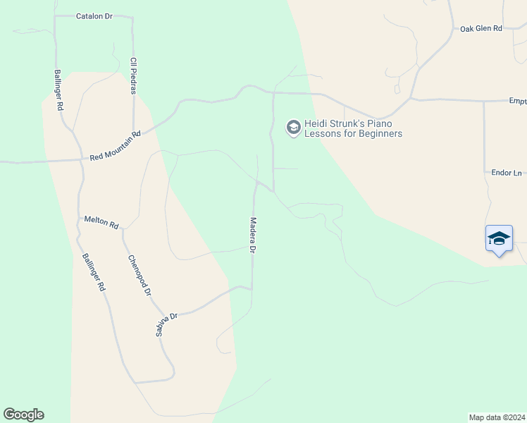 map of restaurants, bars, coffee shops, grocery stores, and more near Madera Drive in Riverside County