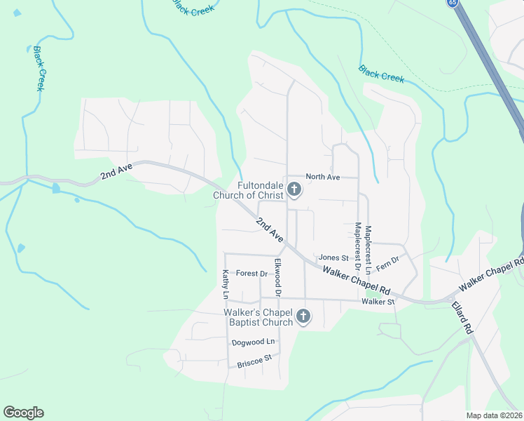 map of restaurants, bars, coffee shops, grocery stores, and more near 1825 L Drive in Fultondale