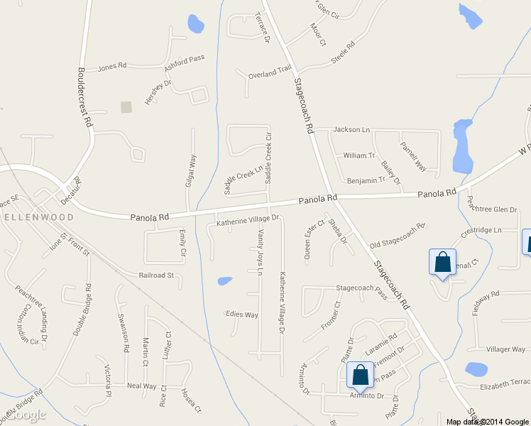 map of restaurants, bars, coffee shops, grocery stores, and more near 5304 Katherine Village Drive in Ellenwood
