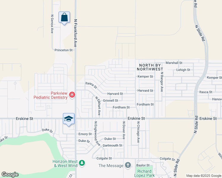 map of restaurants, bars, coffee shops, grocery stores, and more near 5526 Harvard Street in Lubbock