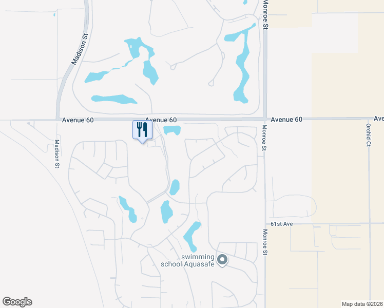 map of restaurants, bars, coffee shops, grocery stores, and more near 81638 Prism Drive in La Quinta