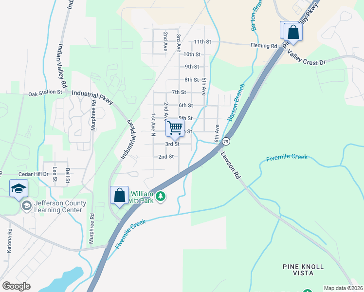 map of restaurants, bars, coffee shops, grocery stores, and more near 321 3rd Street in Birmingham