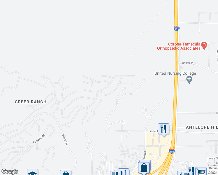 map of restaurants, bars, coffee shops, grocery stores, and more near 27533 Bottle Brush Way in Murrieta