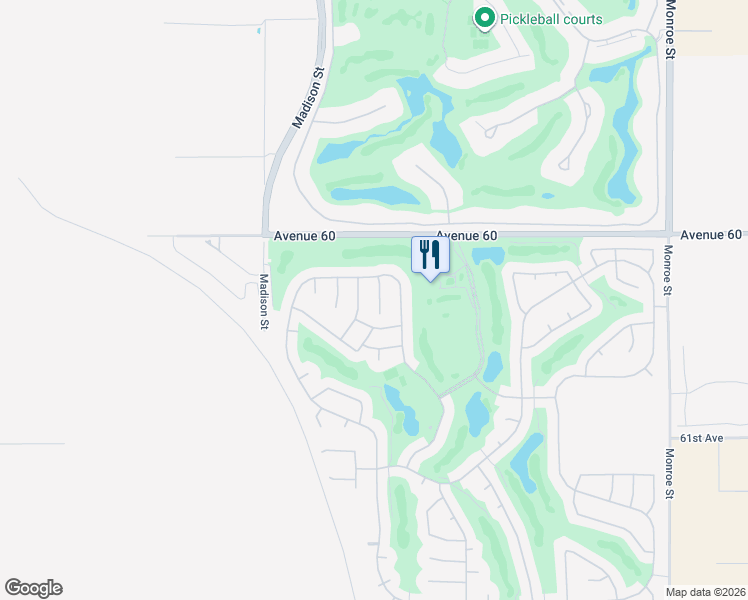 map of restaurants, bars, coffee shops, grocery stores, and more near 60252 Angora Court in La Quinta