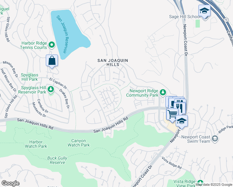 map of restaurants, bars, coffee shops, grocery stores, and more near 80 Lessay in Newport Beach