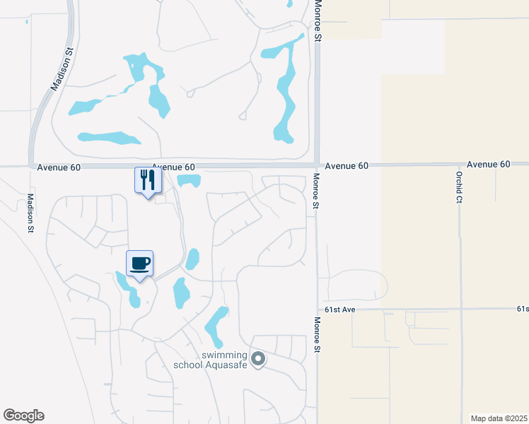 map of restaurants, bars, coffee shops, grocery stores, and more near 60356 Sweetshade Lane in La Quinta