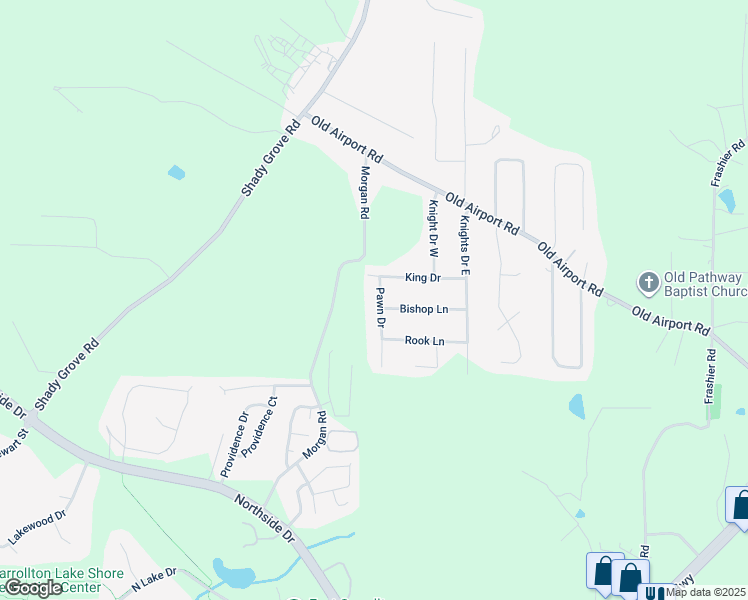 map of restaurants, bars, coffee shops, grocery stores, and more near 25 Pawn Drive in Carrollton