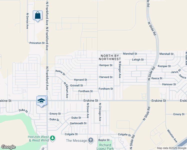 map of restaurants, bars, coffee shops, grocery stores, and more near 5514 Harvard Street in Lubbock