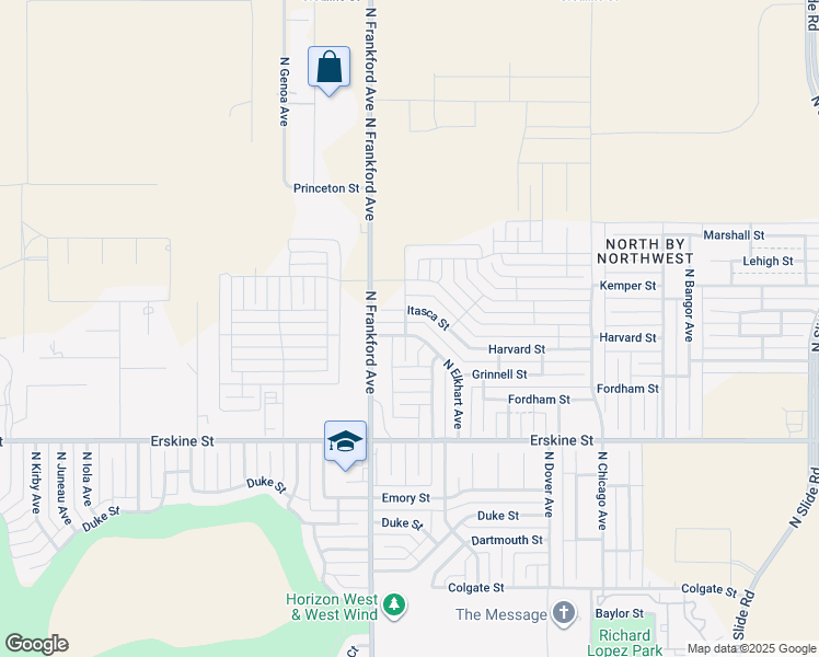 map of restaurants, bars, coffee shops, grocery stores, and more near 5702 Harvard Street in Lubbock