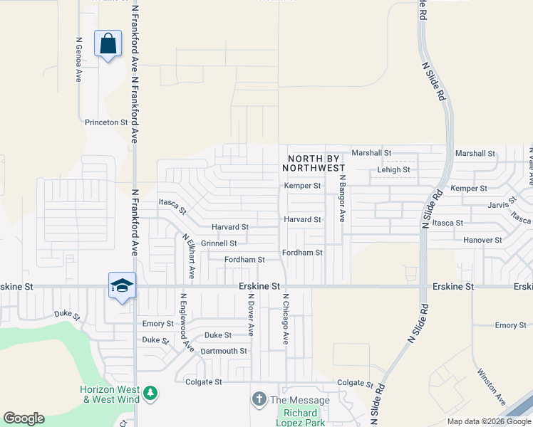map of restaurants, bars, coffee shops, grocery stores, and more near 5514 Harvard Street in Lubbock