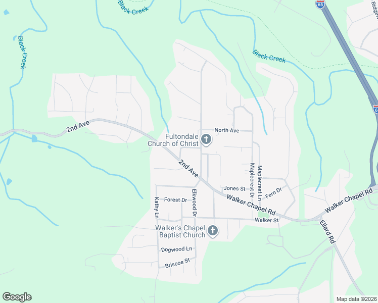 map of restaurants, bars, coffee shops, grocery stores, and more near 1825 L Drive in Fultondale