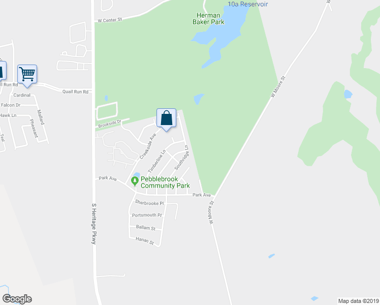 map of restaurants, bars, coffee shops, grocery stores, and more near 1701 Southridge Lane in Sherman