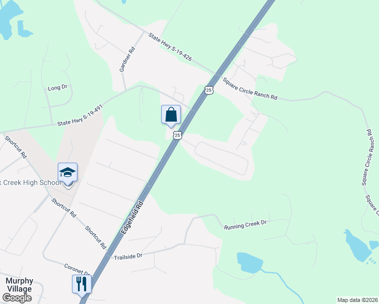 map of restaurants, bars, coffee shops, grocery stores, and more near 1501 Edgefield Road in North Augusta