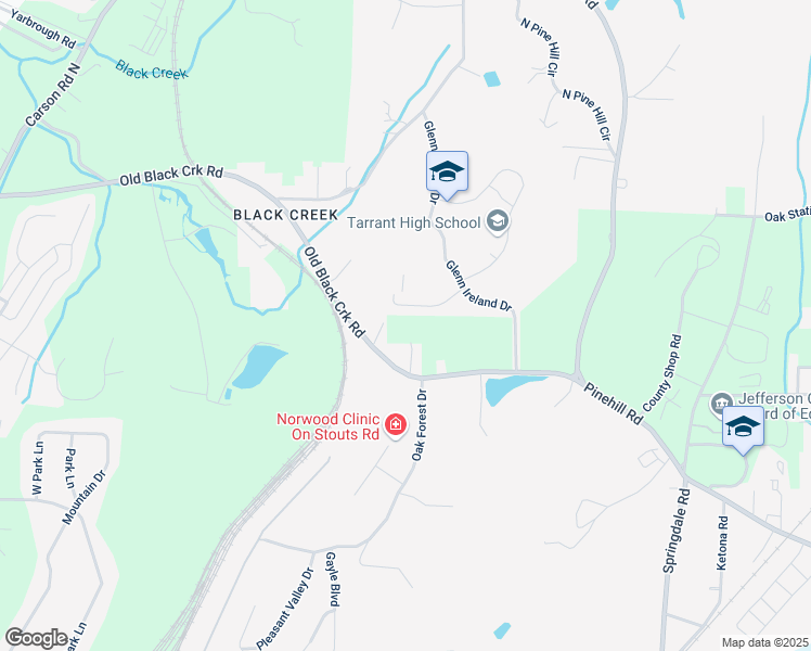 map of restaurants, bars, coffee shops, grocery stores, and more near 231 Old Black Creek Road in Birmingham