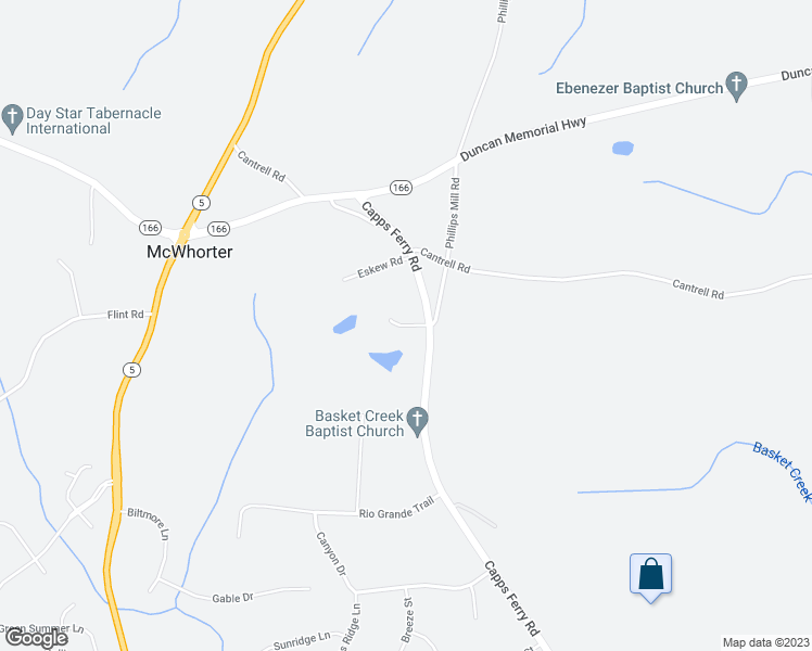 map of restaurants, bars, coffee shops, grocery stores, and more near 7163 Capps Ferry Road in Douglasville