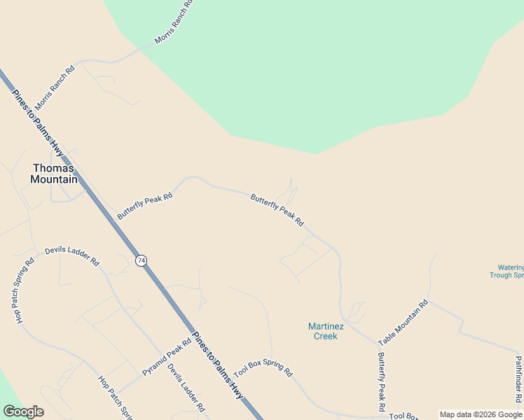 map of restaurants, bars, coffee shops, grocery stores, and more near 35597 Butterfly Peak Road in Mountain Center