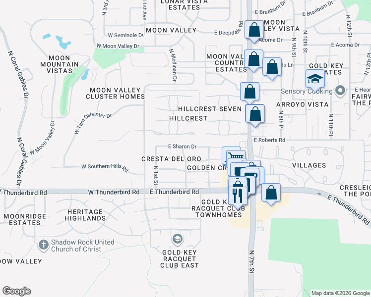 map of restaurants, bars, coffee shops, grocery stores, and more near 13615 North 2nd Street in Phoenix