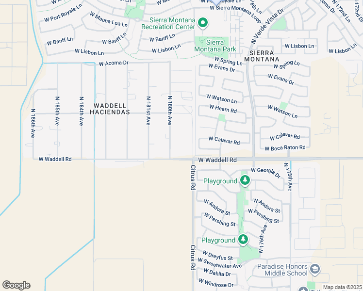 map of restaurants, bars, coffee shops, grocery stores, and more near 17918 West Waddell Road in Surprise