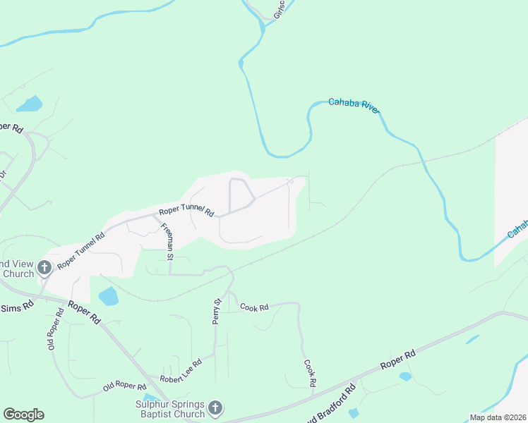 map of restaurants, bars, coffee shops, grocery stores, and more near 7599 Roper Tunnel Road in Trussville