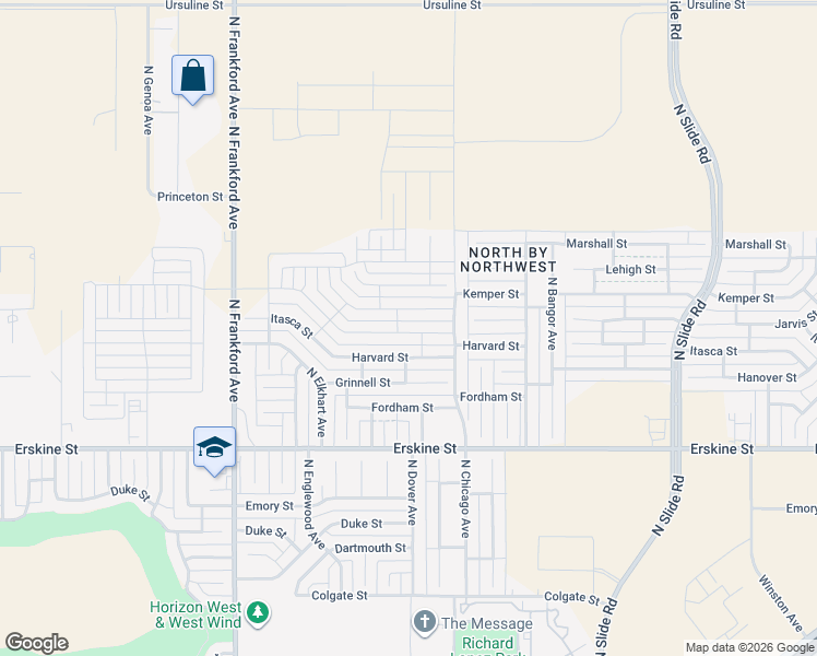 map of restaurants, bars, coffee shops, grocery stores, and more near 5514 Harvard Street in Lubbock