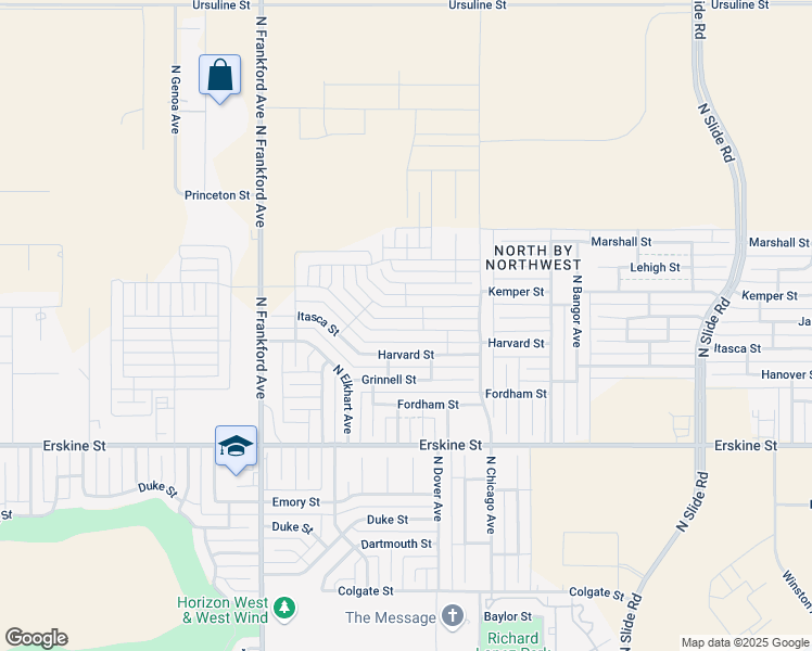 map of restaurants, bars, coffee shops, grocery stores, and more near 5526 Harvard Street in Lubbock