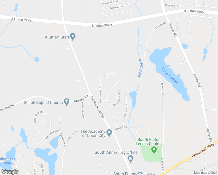 map of restaurants, bars, coffee shops, grocery stores, and more near 5560 Forest Downs Circle in Atlanta