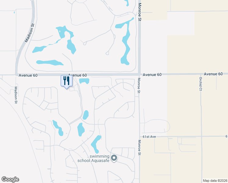 map of restaurants, bars, coffee shops, grocery stores, and more near 60290 Sweetshade Lane in La Quinta