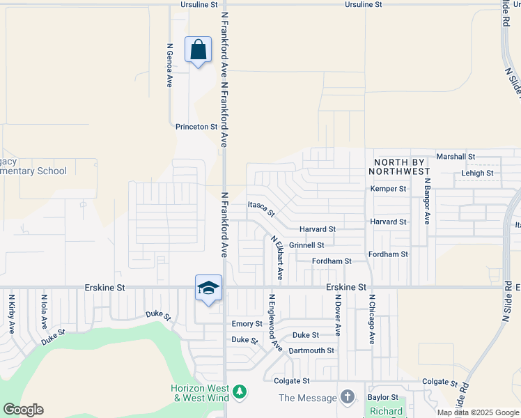map of restaurants, bars, coffee shops, grocery stores, and more near 5709 Itasca Street in Lubbock