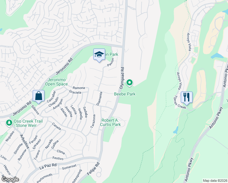 map of restaurants, bars, coffee shops, grocery stores, and more near 28501 Botorrita in Mission Viejo