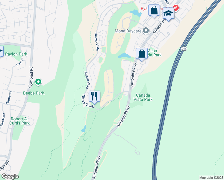 map of restaurants, bars, coffee shops, grocery stores, and more near 41 Reata in Rancho Santa Margarita