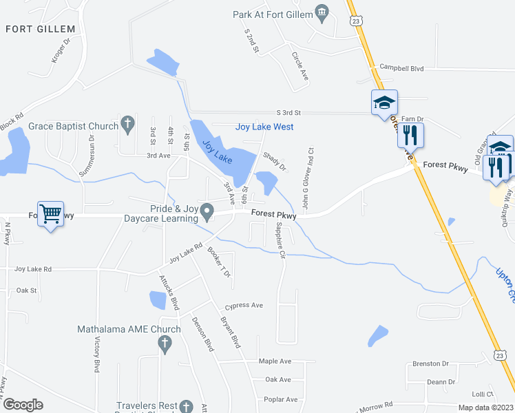 map of restaurants, bars, coffee shops, grocery stores, and more near 2279 Wentworth Park Drive in Morrow