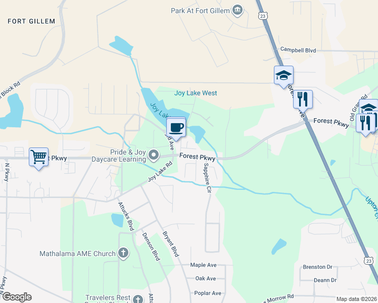 map of restaurants, bars, coffee shops, grocery stores, and more near 2277 Wentworth Park Drive in Morrow