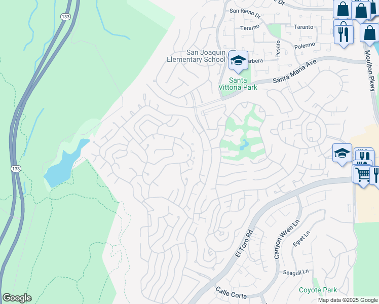 map of restaurants, bars, coffee shops, grocery stores, and more near 3370 Punta Alta in Laguna Woods