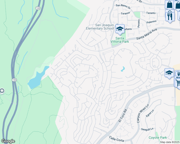 map of restaurants, bars, coffee shops, grocery stores, and more near 3370 Punta Alta in Laguna Woods