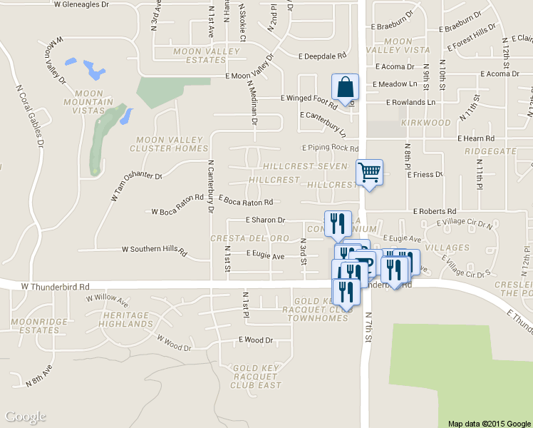 map of restaurants, bars, coffee shops, grocery stores, and more near 13615 North 2nd Street in Phoenix