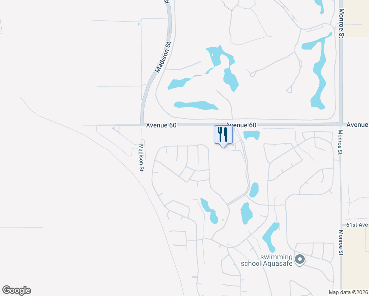 map of restaurants, bars, coffee shops, grocery stores, and more near 60119 Honeysuckle Street in La Quinta