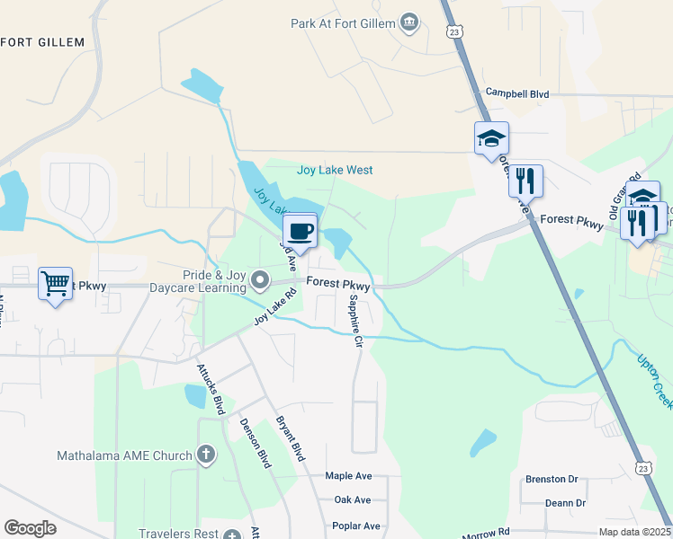 map of restaurants, bars, coffee shops, grocery stores, and more near 2291 Wentworth Park Drive in Morrow