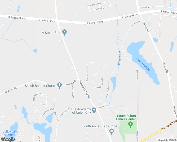 map of restaurants, bars, coffee shops, grocery stores, and more near 5250 Forest Downs Lane in Atlanta