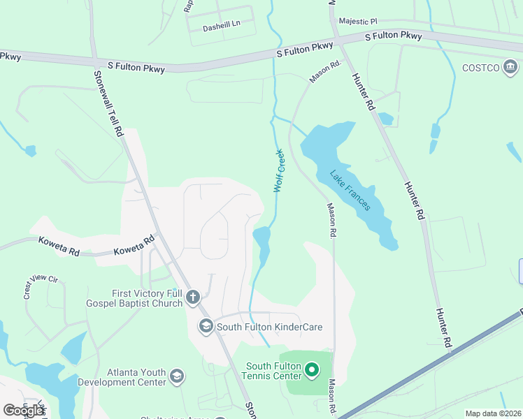 map of restaurants, bars, coffee shops, grocery stores, and more near 5376 Rock Lake Drive in College Park