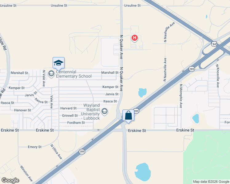 map of restaurants, bars, coffee shops, grocery stores, and more near in Lubbock