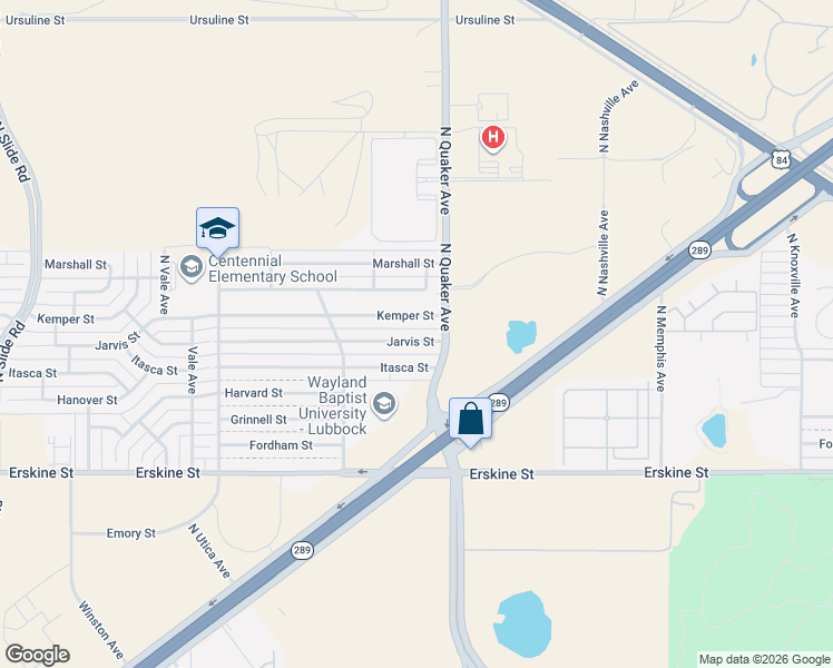 map of restaurants, bars, coffee shops, grocery stores, and more near in Lubbock
