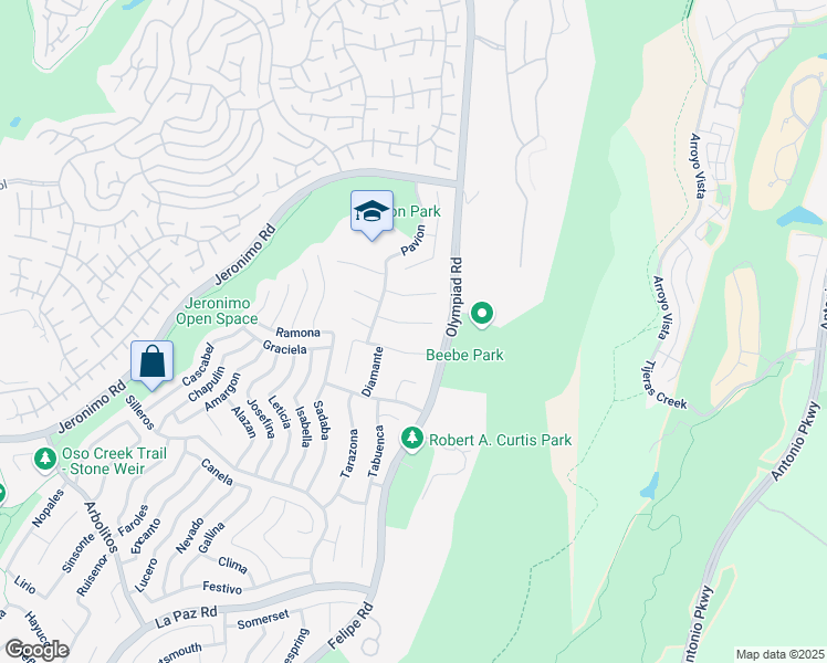 map of restaurants, bars, coffee shops, grocery stores, and more near 28482 La Noche in Mission Viejo
