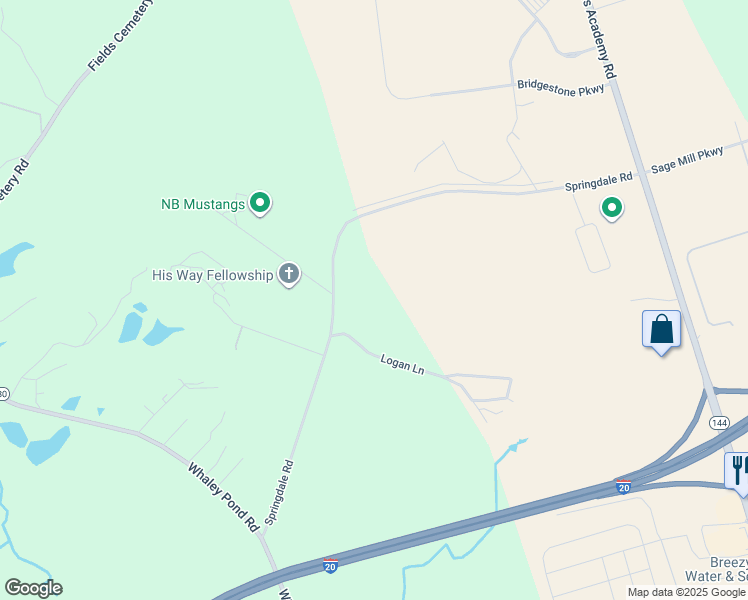 map of restaurants, bars, coffee shops, grocery stores, and more near 153 Springdale Road in Graniteville